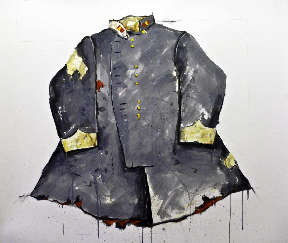Officer's Tunic Winter Gray 42 x 42. Oil and dry pigment on paper © 2014